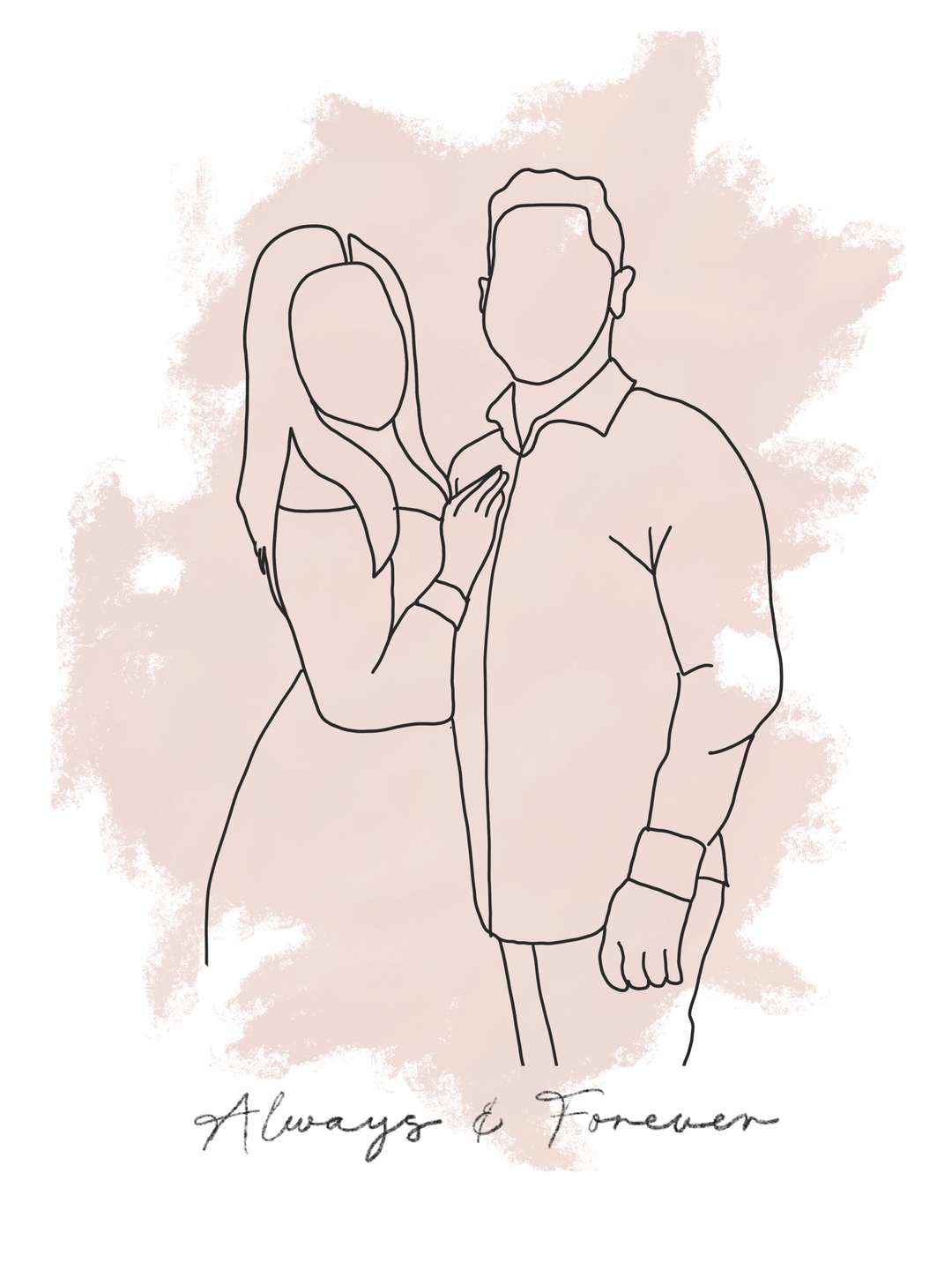 picture of a couple portrait using line drawing technique