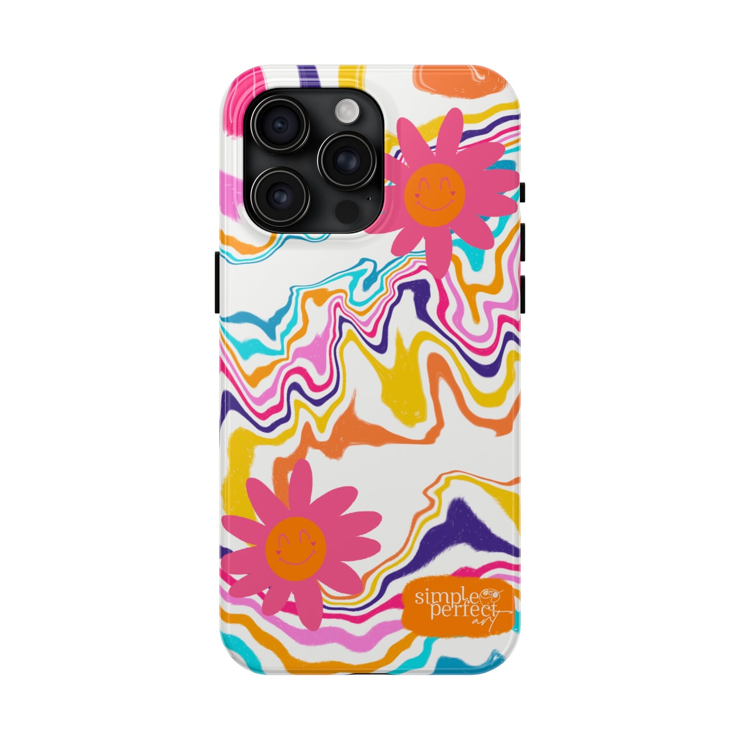 Groovy Happy Face Flowers Phone Case
