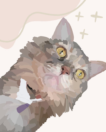 Digital Pet Portrait| Custom Digital Illustration