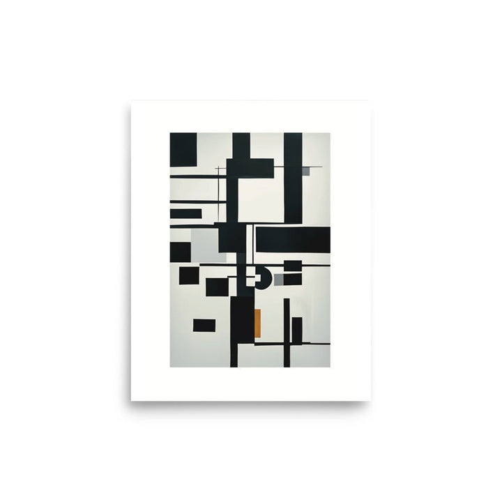 Abstract Black and White Lucid Dream Wall Poster 8x10 depicts lucid cream full of shapes and tonalities of black and white.