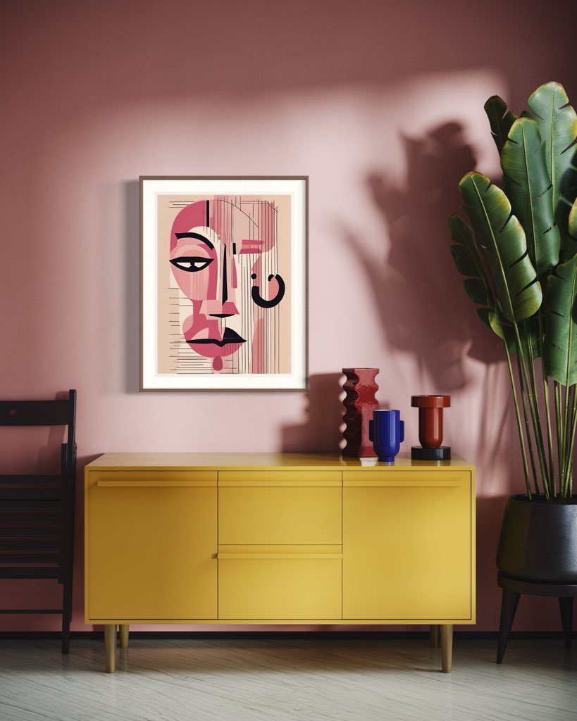 Abstract Face Framed Art Print