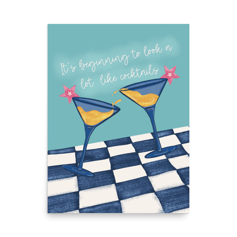 Christmas Funky Cocktails - Digital Art