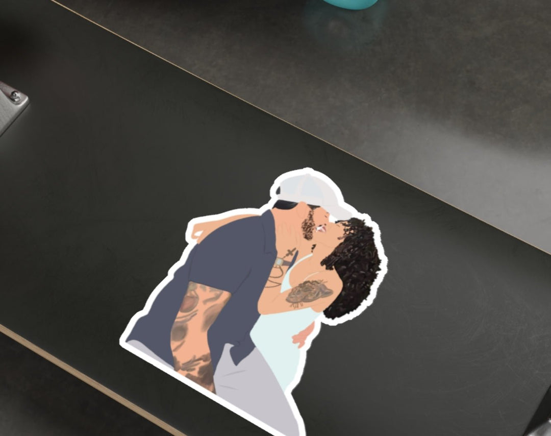 Custom Couple Portrait Stickers + Digital Art