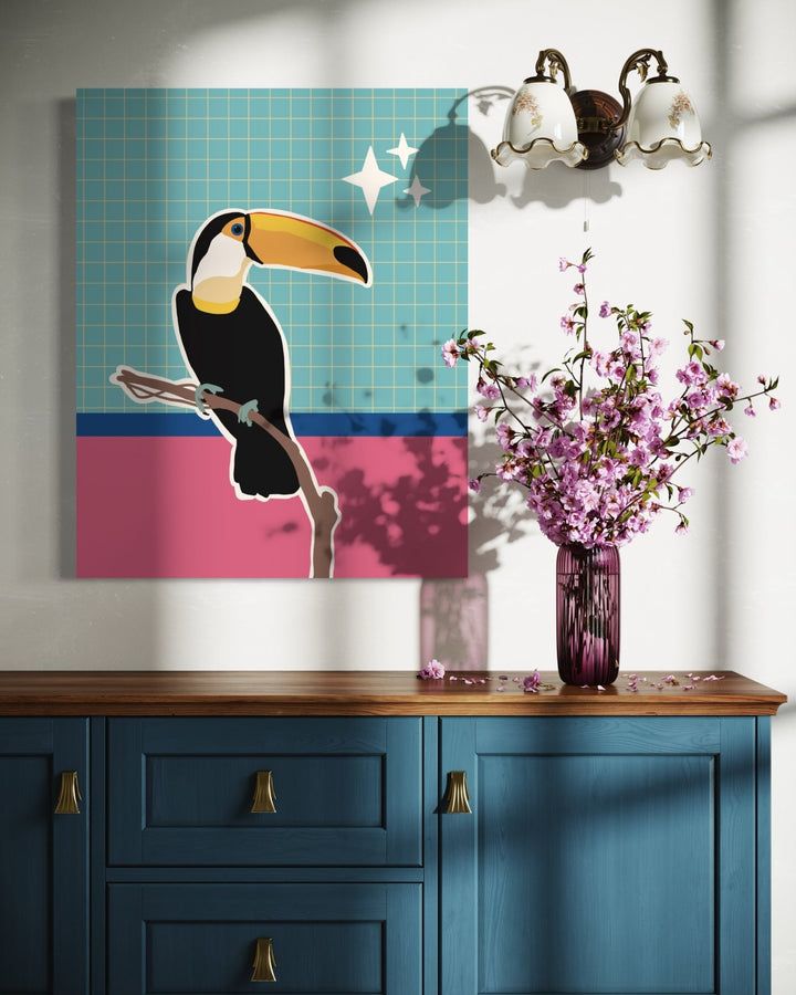 A Very Checkered Toucan Art Print