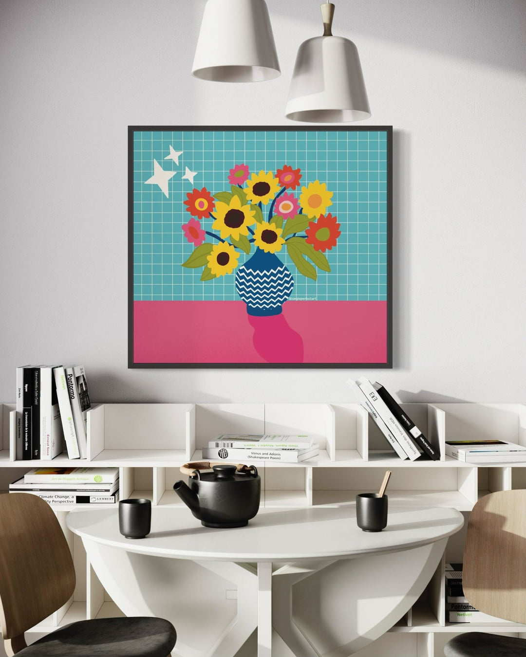 Funky Flowers Art Print