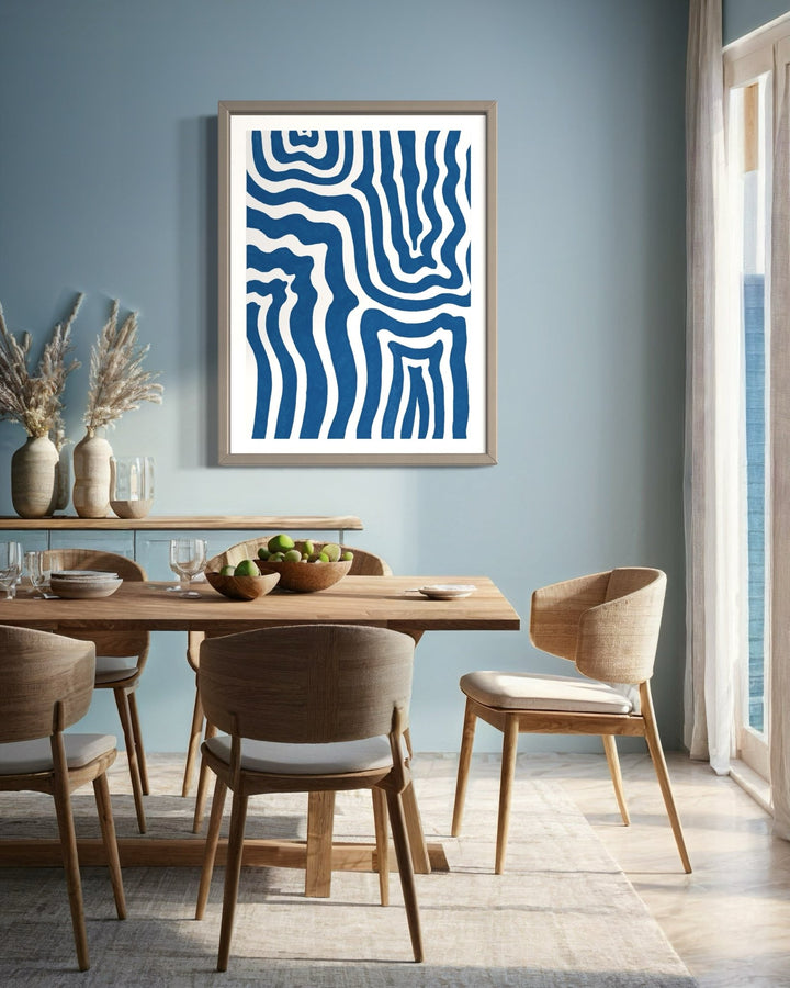 Blue Abstract Ocean Art Print