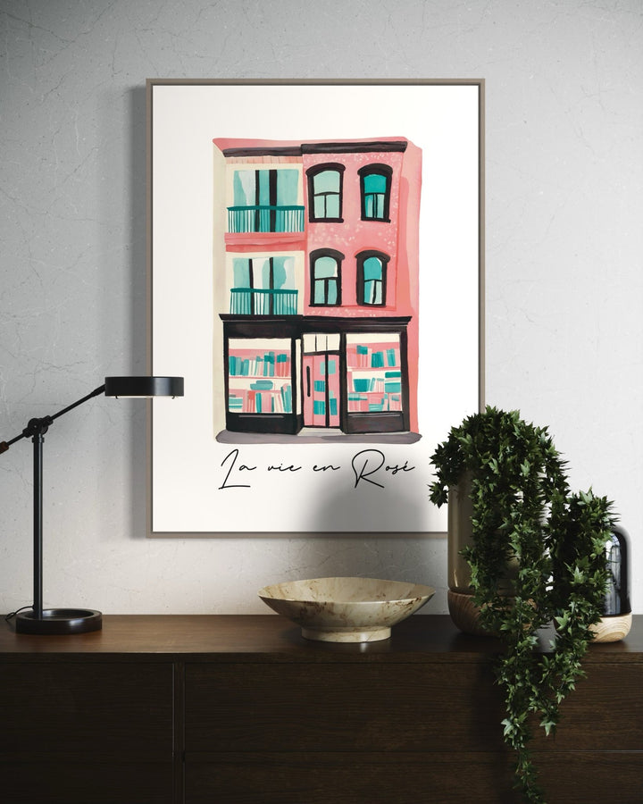 La vie en Rose Bookstore Art Print