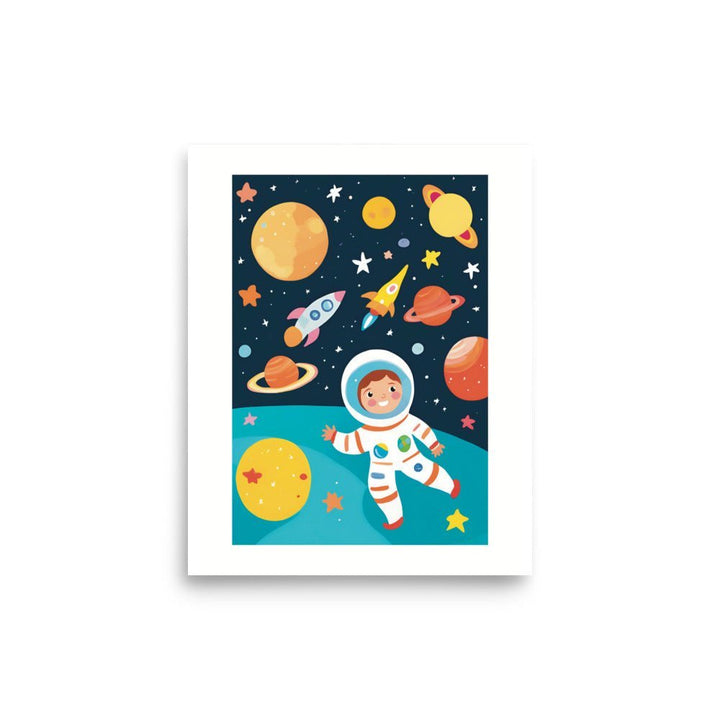 Space Kid Adventure Art Print 8 x 10