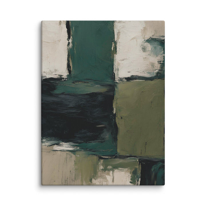 Tonalities of Green Abstract Canvas