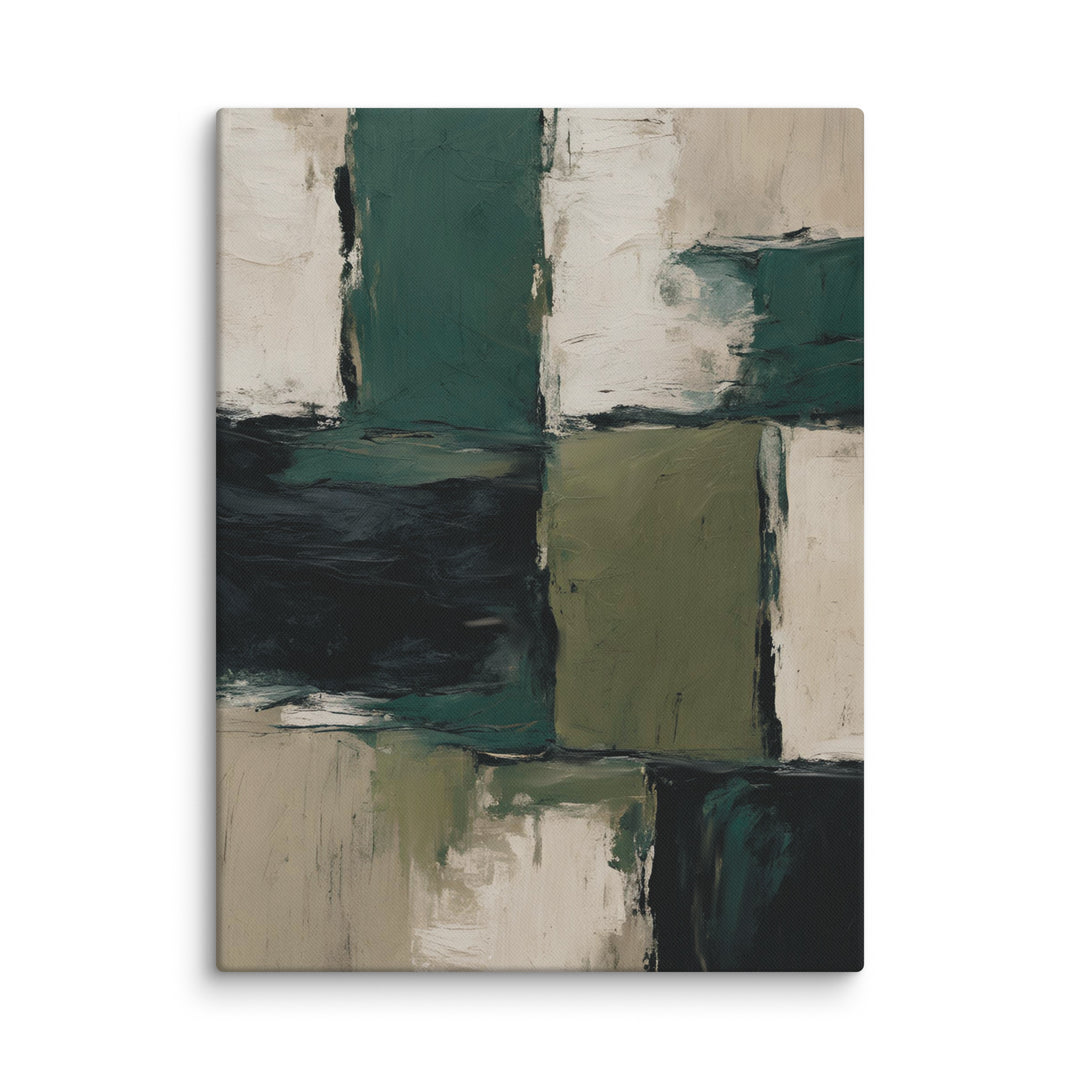 Tonalities of Green Abstract Canvas