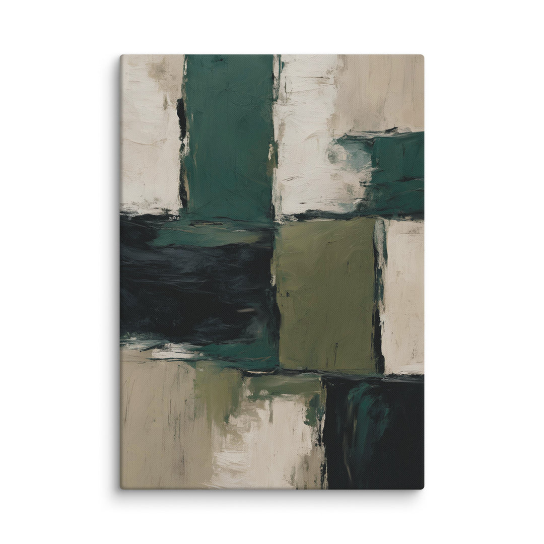 Tonalities of Green Abstract Canvas