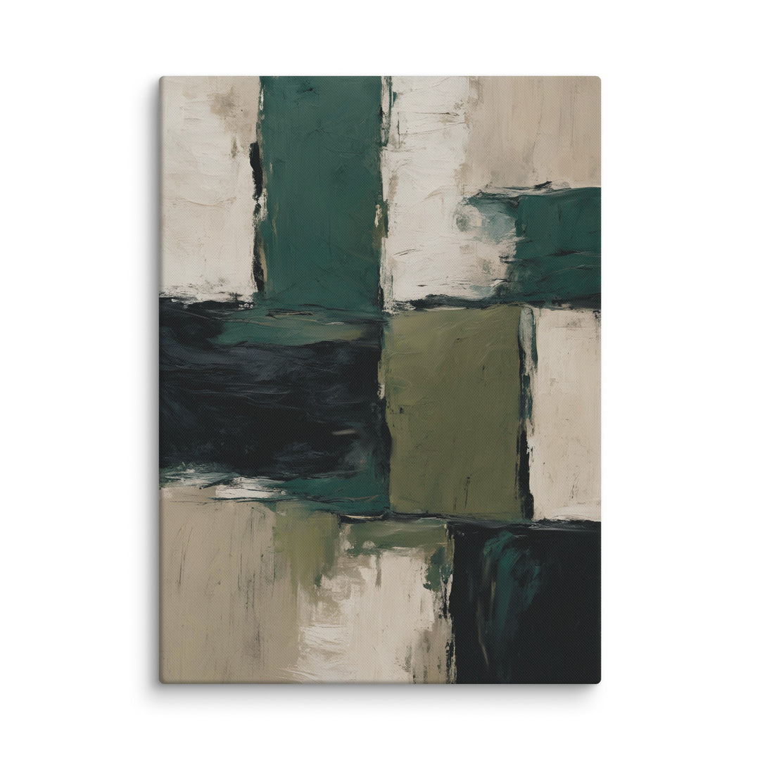 Tonalities of Green Abstract Canvas