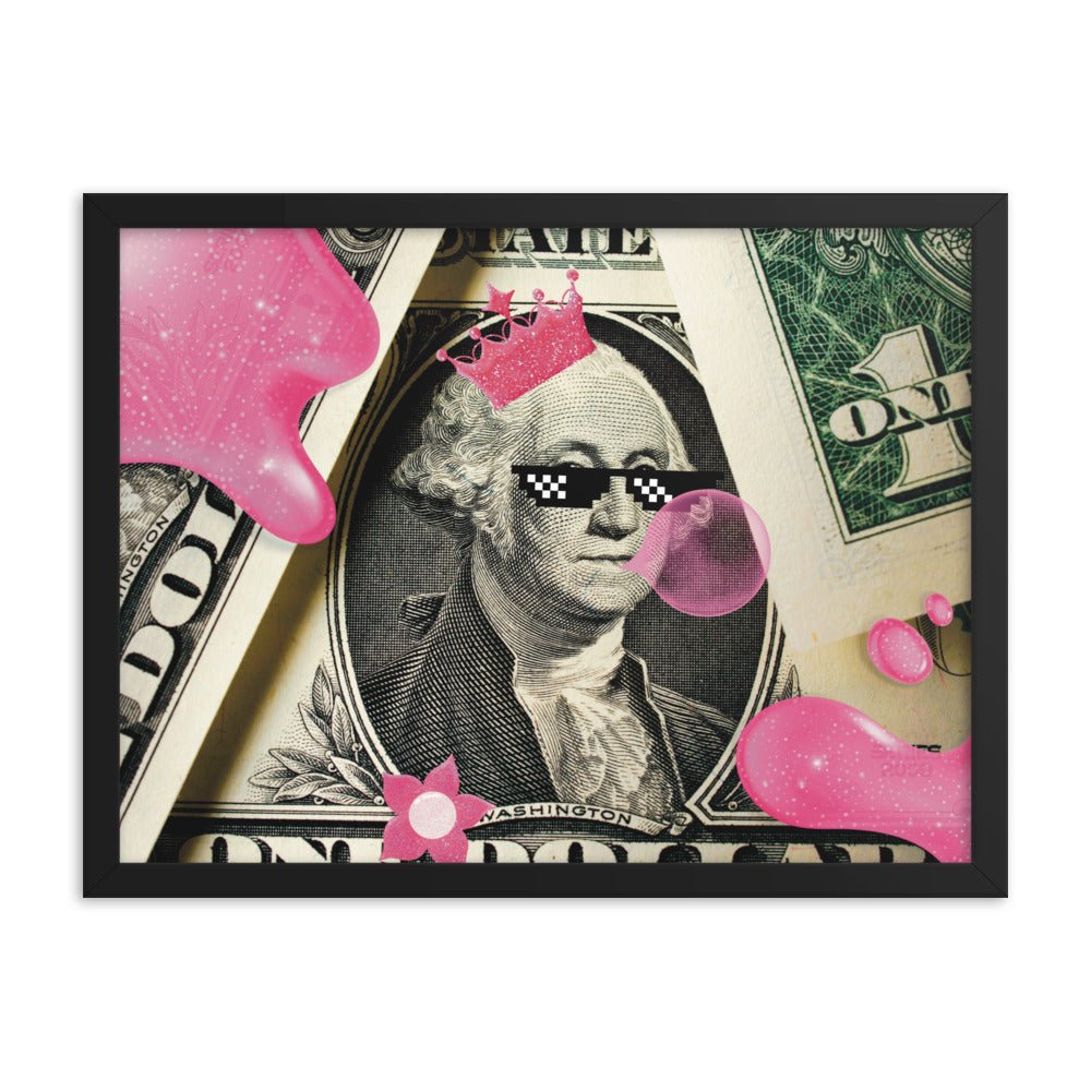 Funky Dollar Art Framed Print