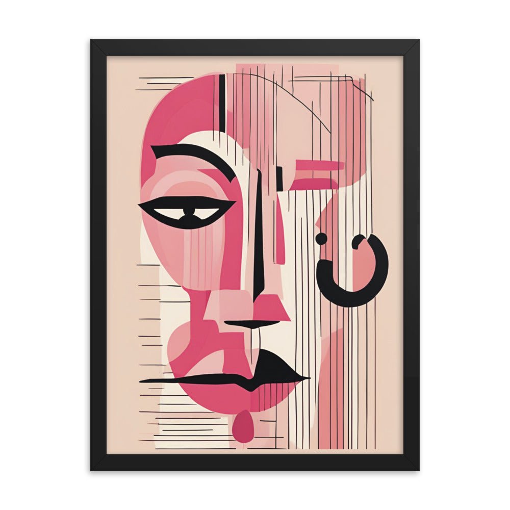 Abstract Face Framed Art Print