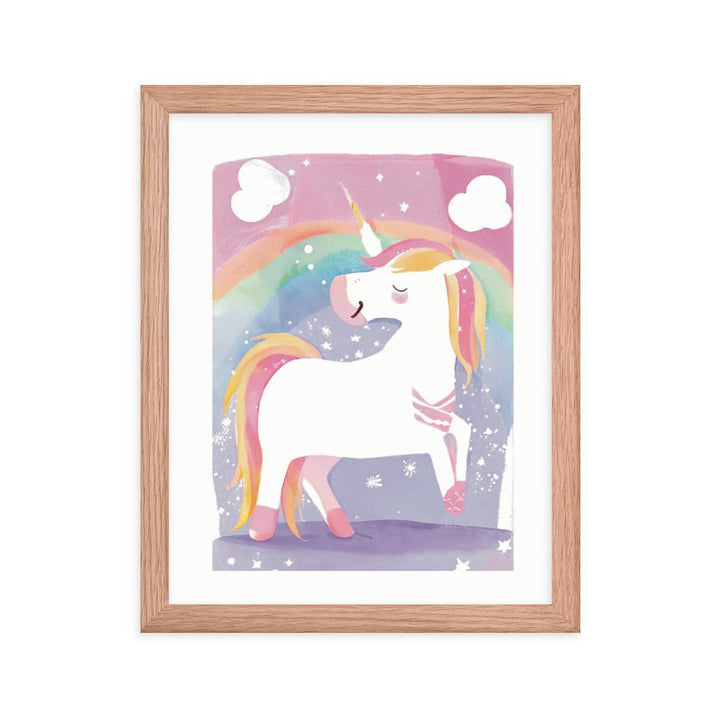 Rainbow Magical Unicorn Framed Art Print