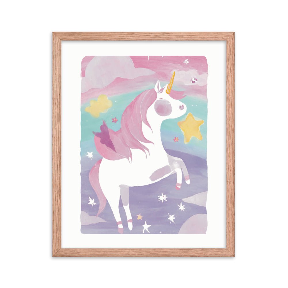 Magical Unicorn Watercolor Framed Art Print