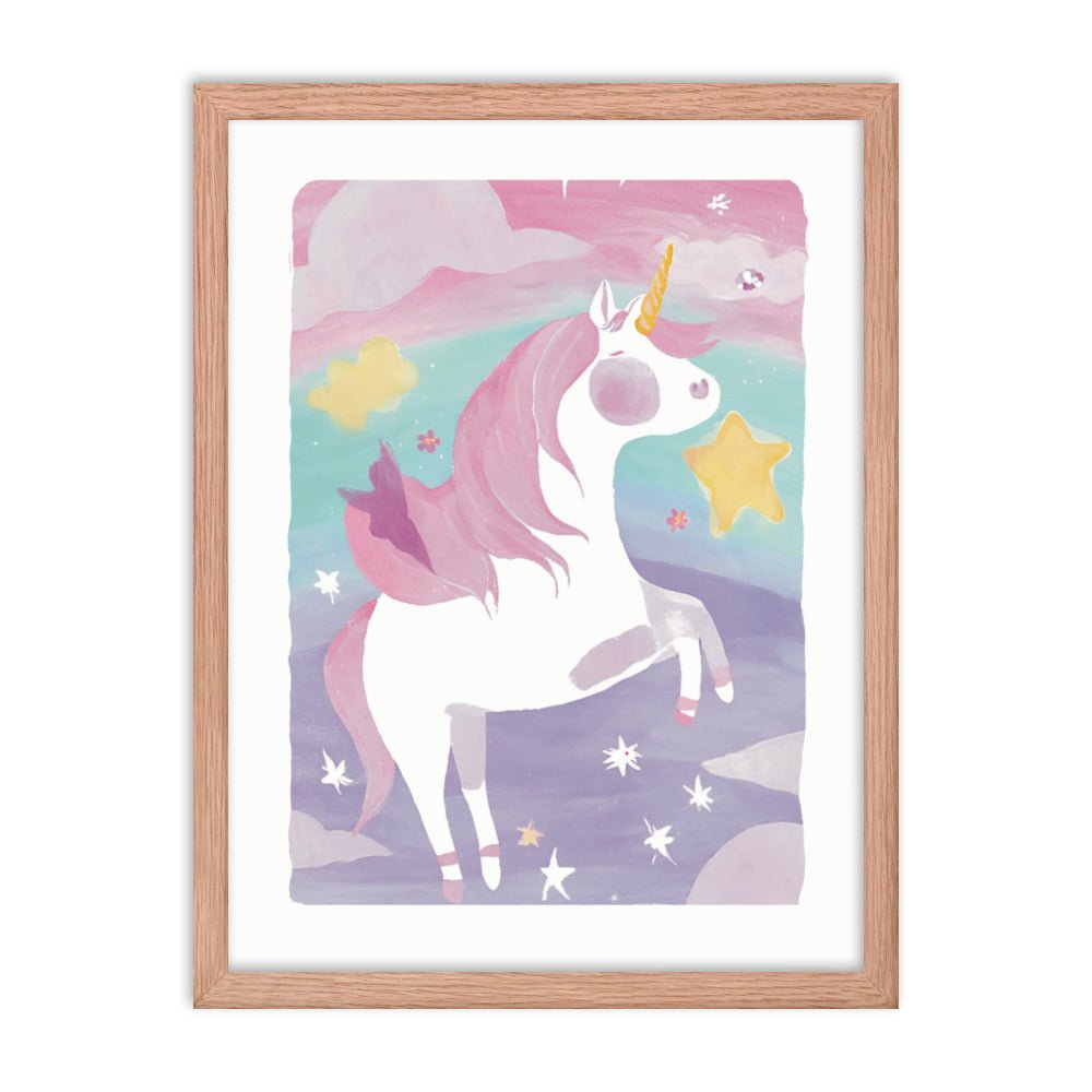 Magical Unicorn Watercolor Framed Art Print