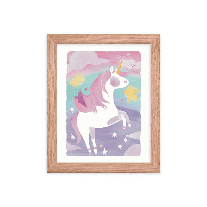 Magical Unicorn Watercolor Framed Art Print