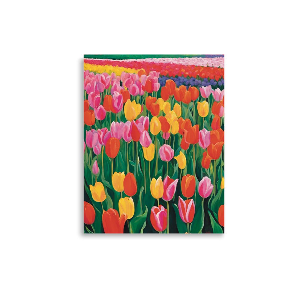 Red, Yellow & Pink Flowers on a Field Art Print