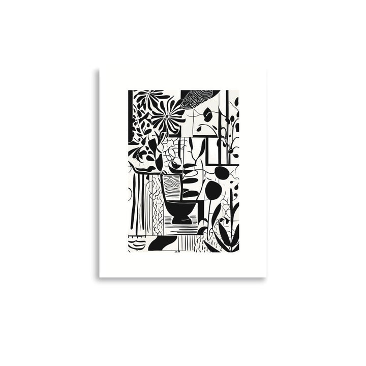 Monochromatic Black and White Garden Wall Poster