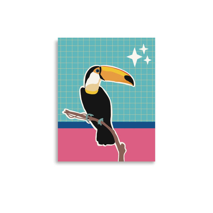 A Very Checkered Toucan Art Print