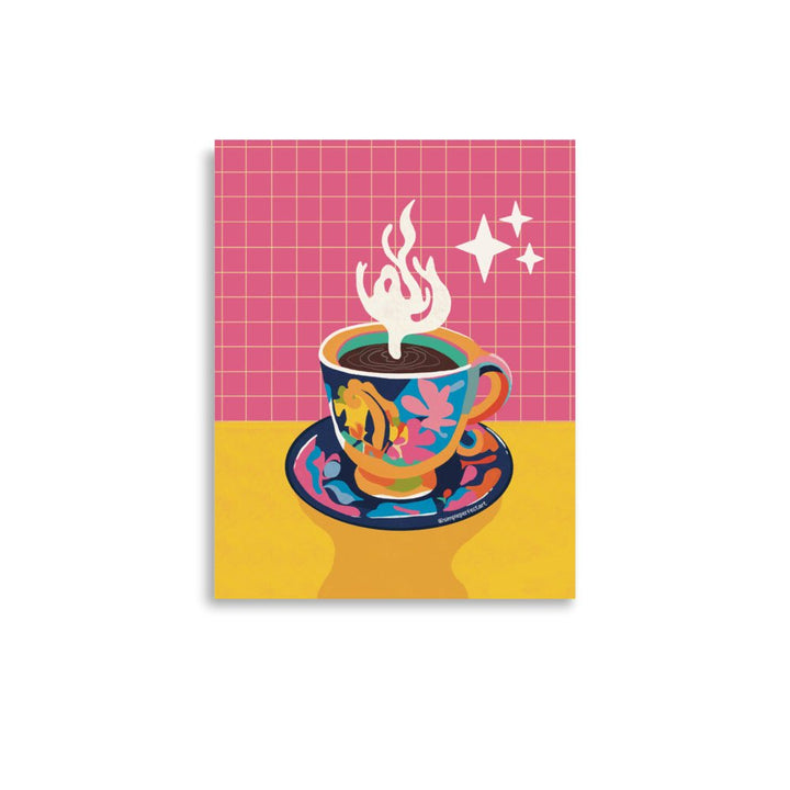 Hot Coffee Funky Art Print