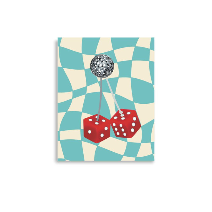 Checkered Cherry Dices Art Print