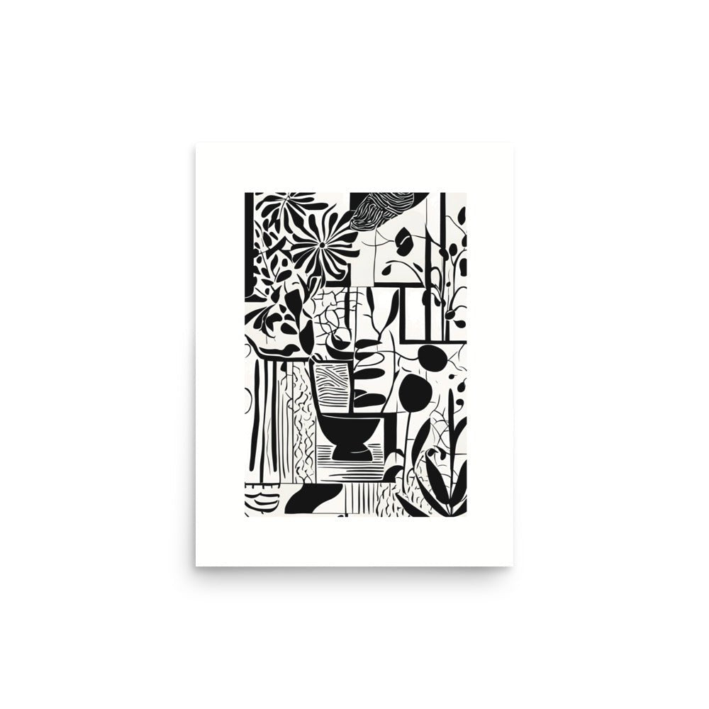 Monochromatic Black and White Garden Wall Poster