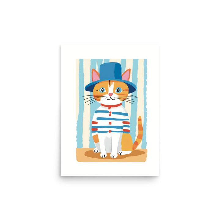 Mr. Cat in the Blue Hat Art Print