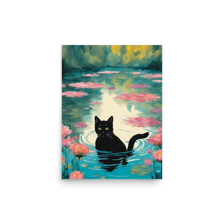 Splashing Whiskers: A Cat’s Adventure Art Print