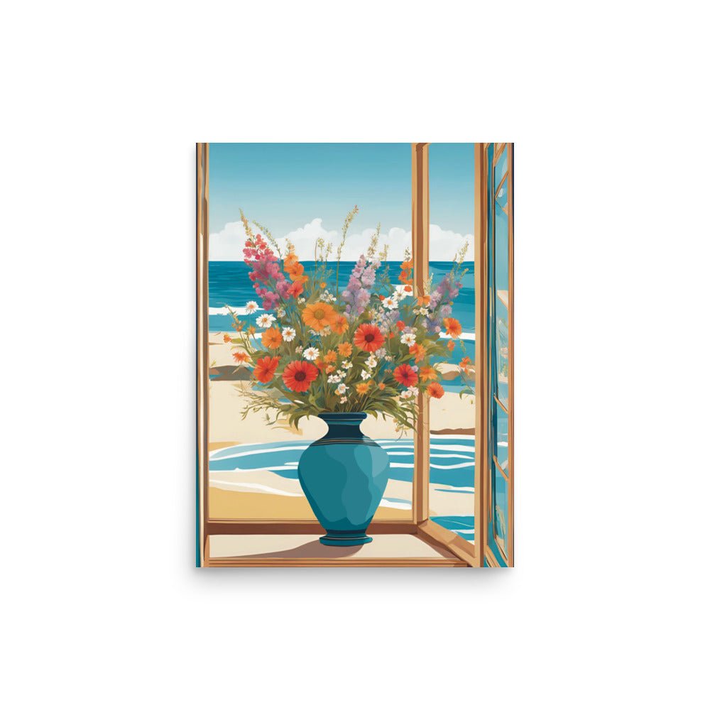 Flowers by the Beach Art Print