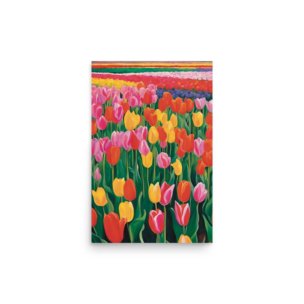 Red, Yellow & Pink Flowers on a Field Art Print