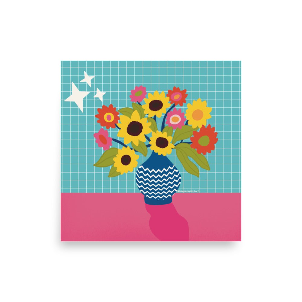 Funky Flowers Art Print