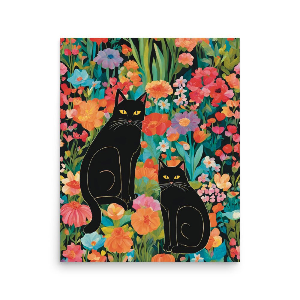 2 Cats in the Garden Art Print