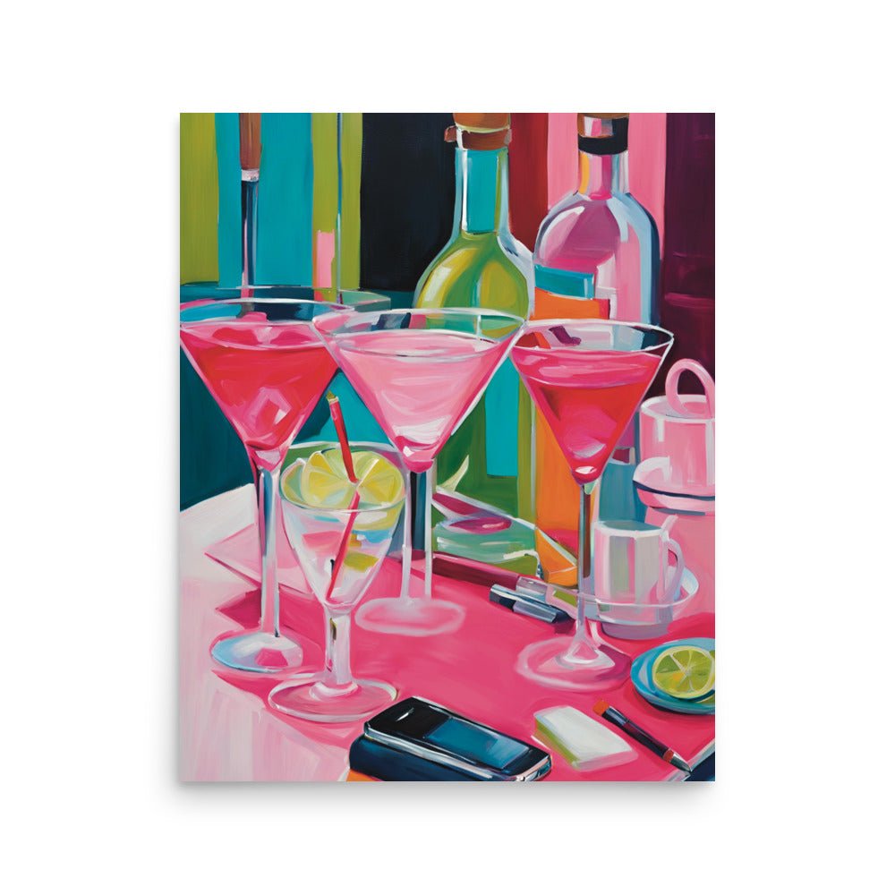 Pink Martinis Art Print