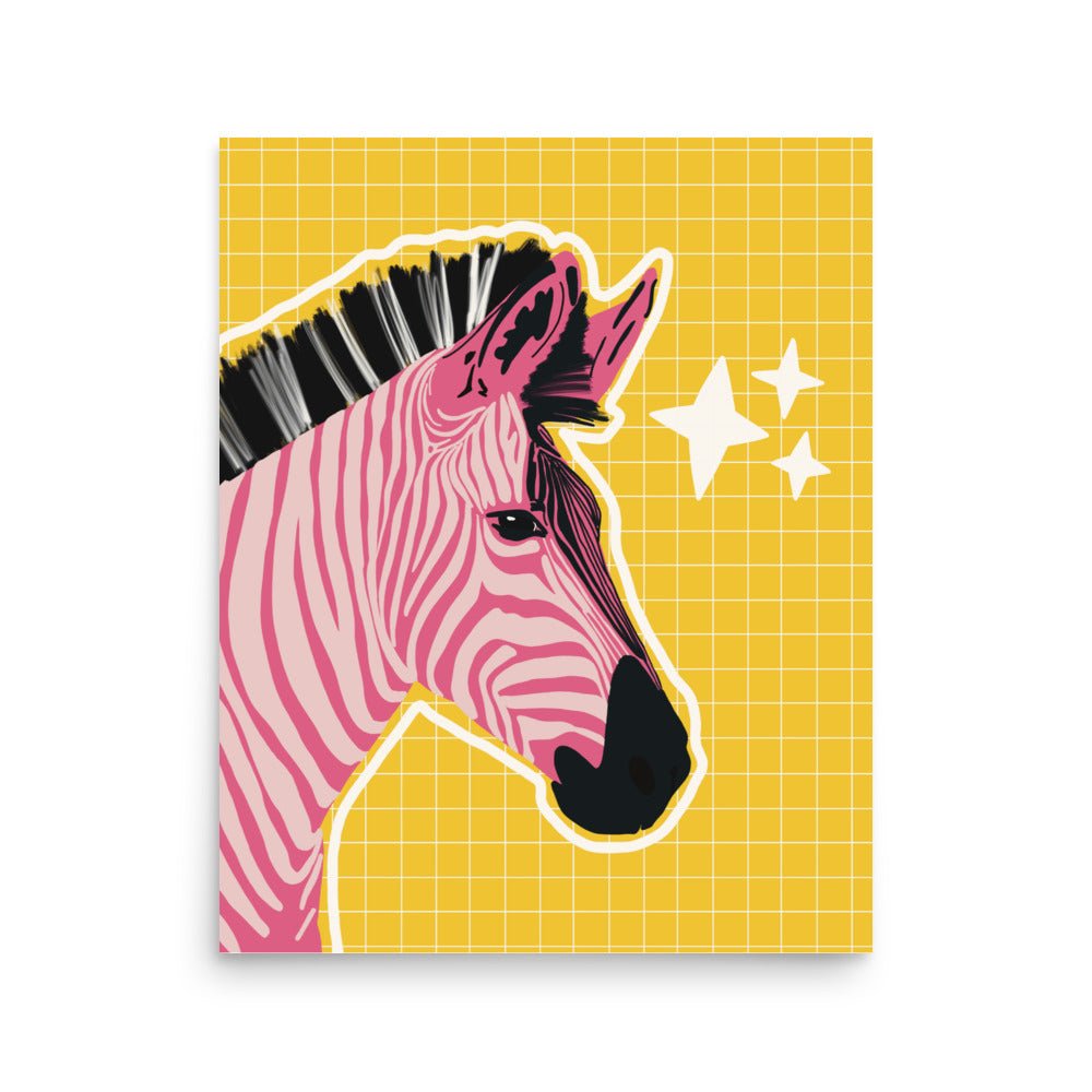 Pinky Funky Zebra Art Print