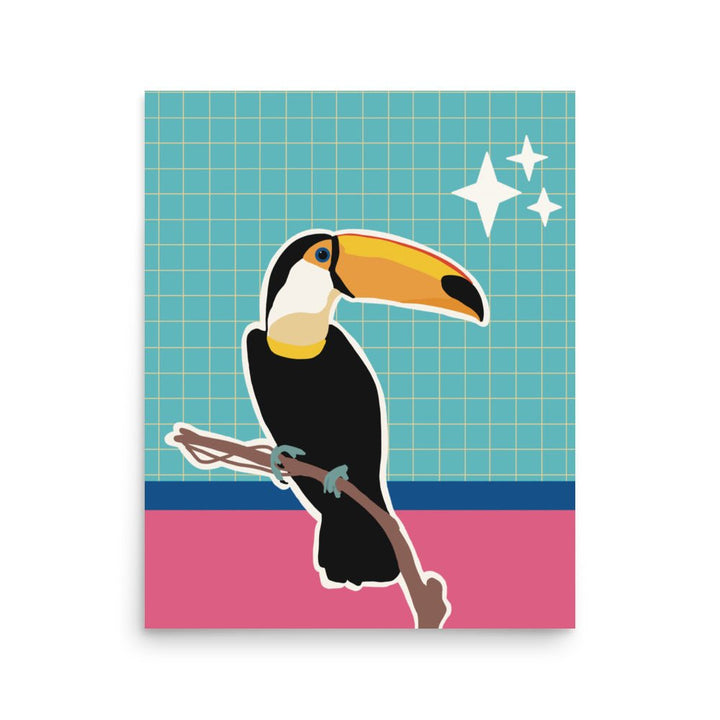 A Very Checkered Toucan Art Print