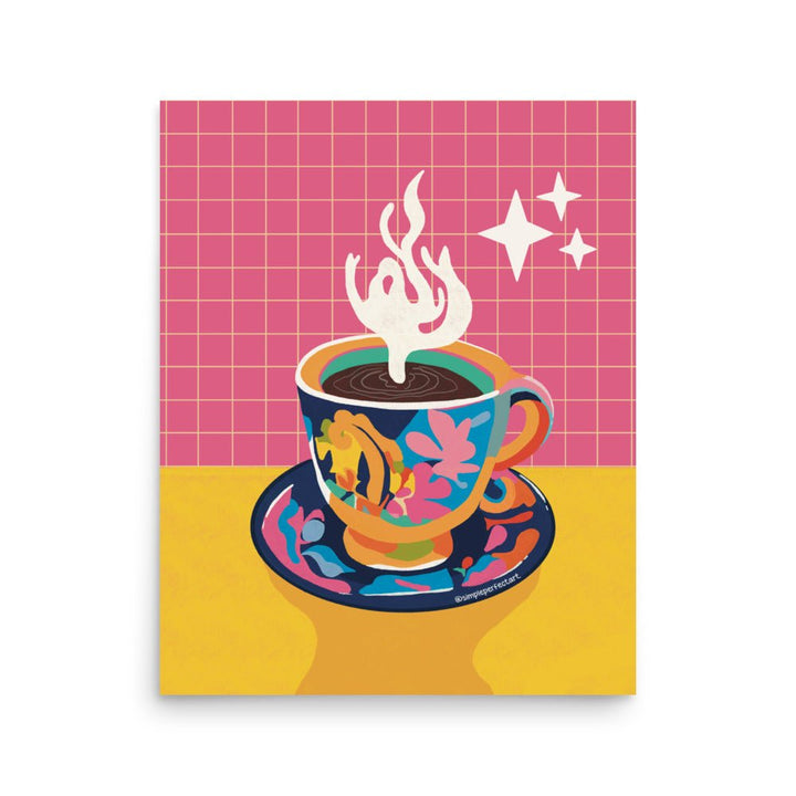 Hot Coffee Funky Art Print