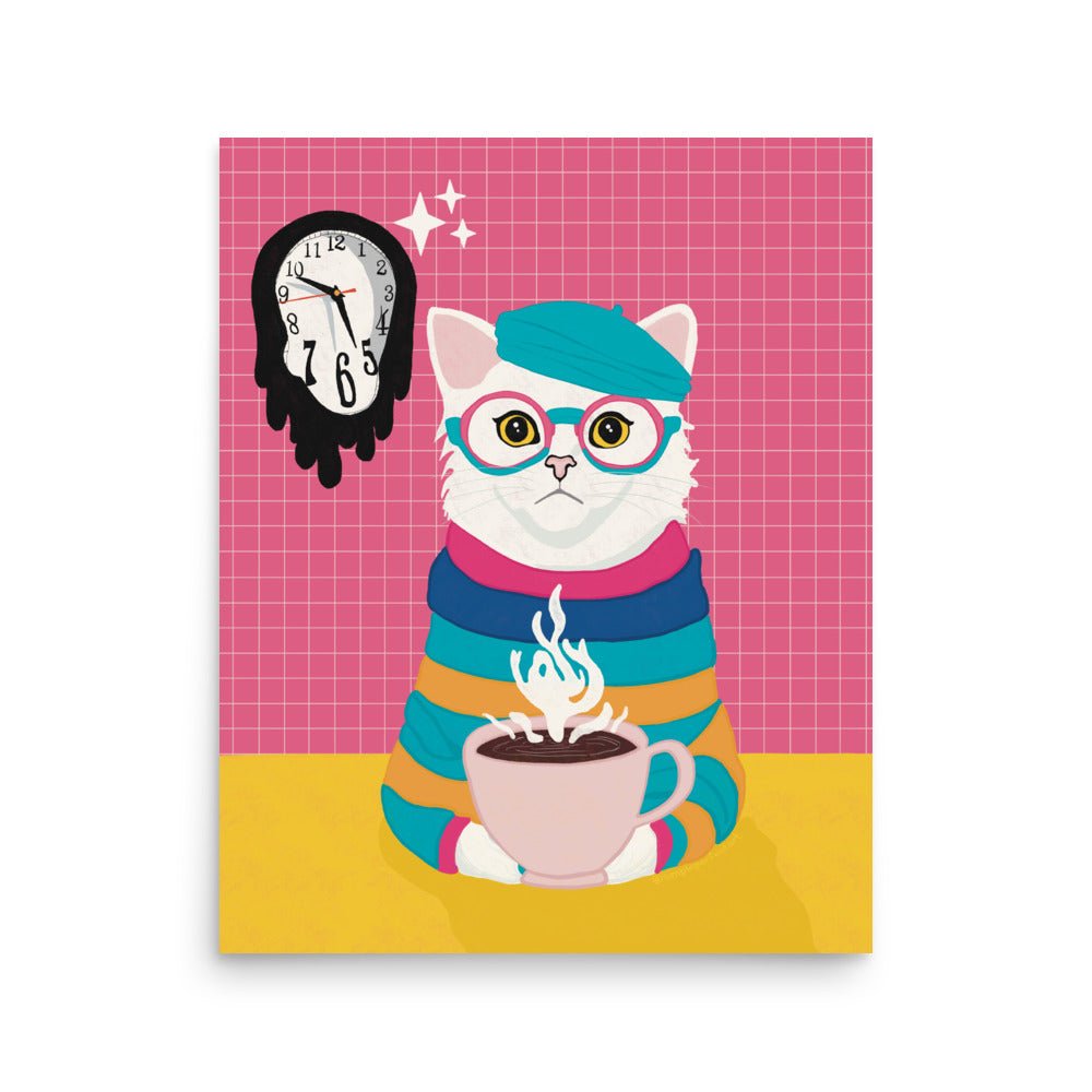 Intellectual Cat Art Print