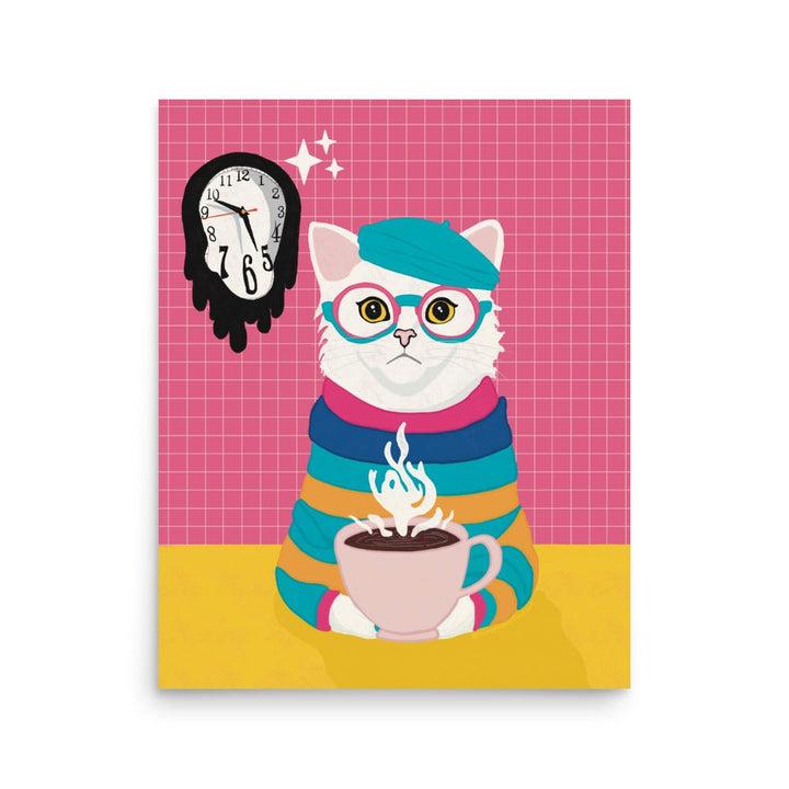 Intellectual Cat Art Print