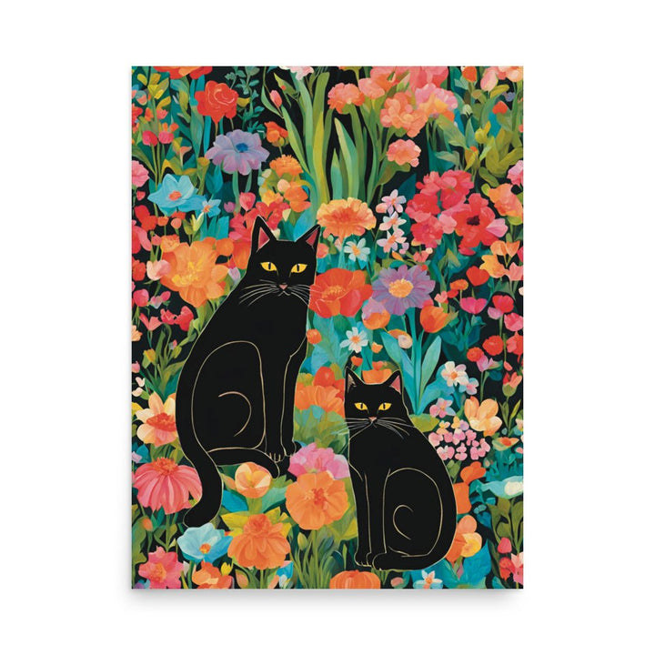 2 Cats in the Garden Art Print