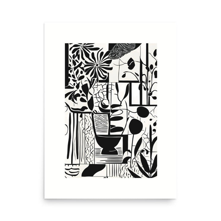 Monochromatic Black and White Garden Wall Poster