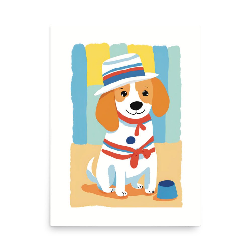 Cute Doggie with a Cool Hat Art Print