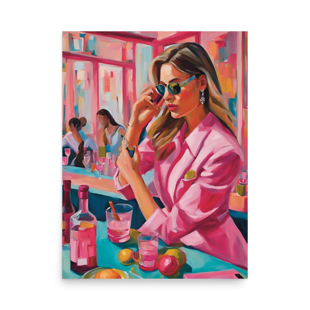 She Means Business in Pink Art Print