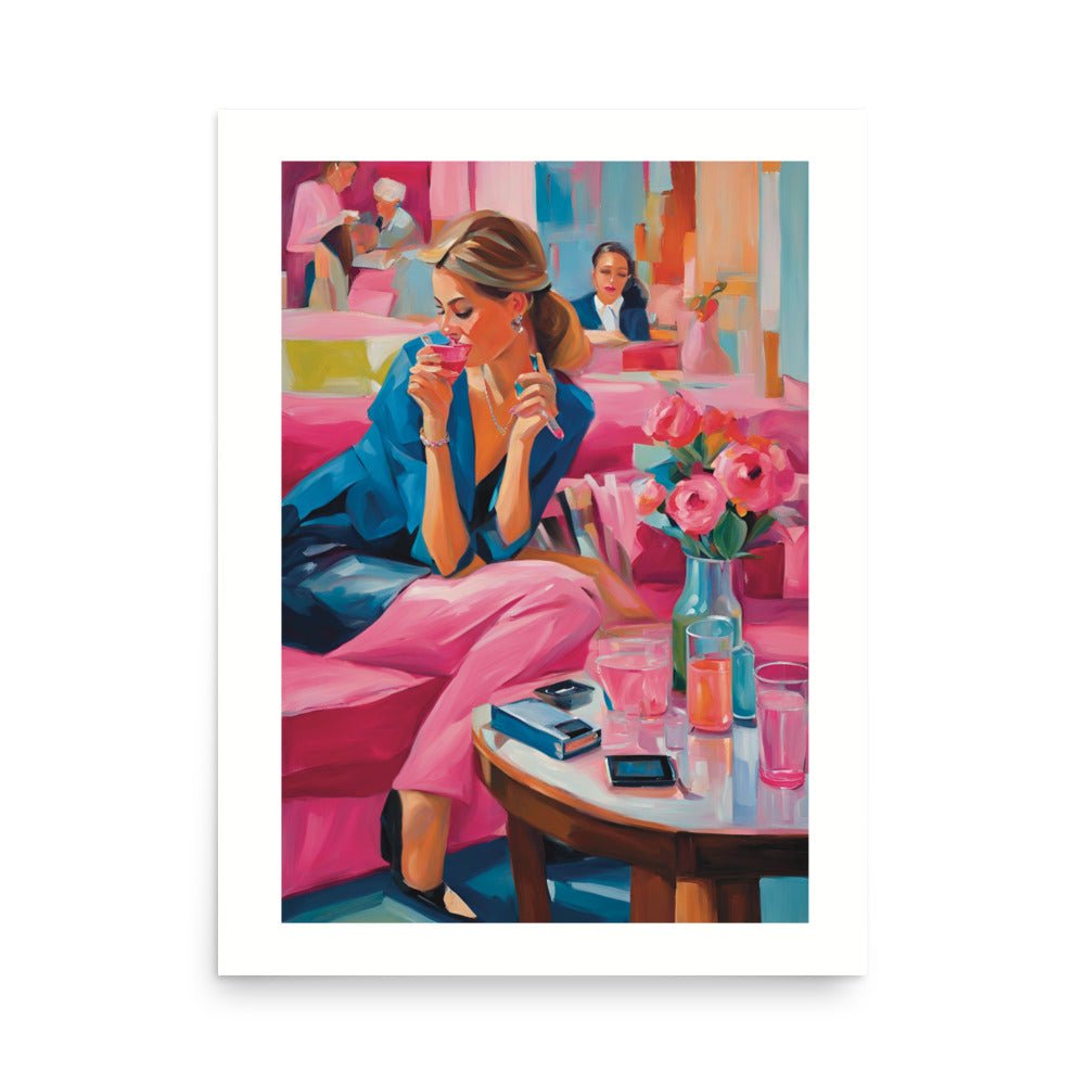 After Hour Preppy Girl Art Print