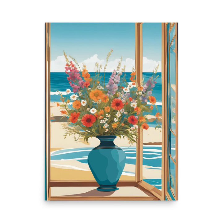 Flowers by the Beach Art Print