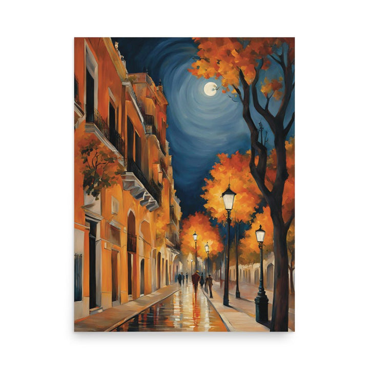 A Beautiful Autumn Night in the City Poster