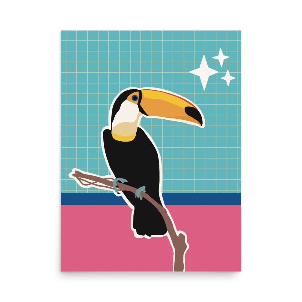 A Very Checkered Toucan Art Print