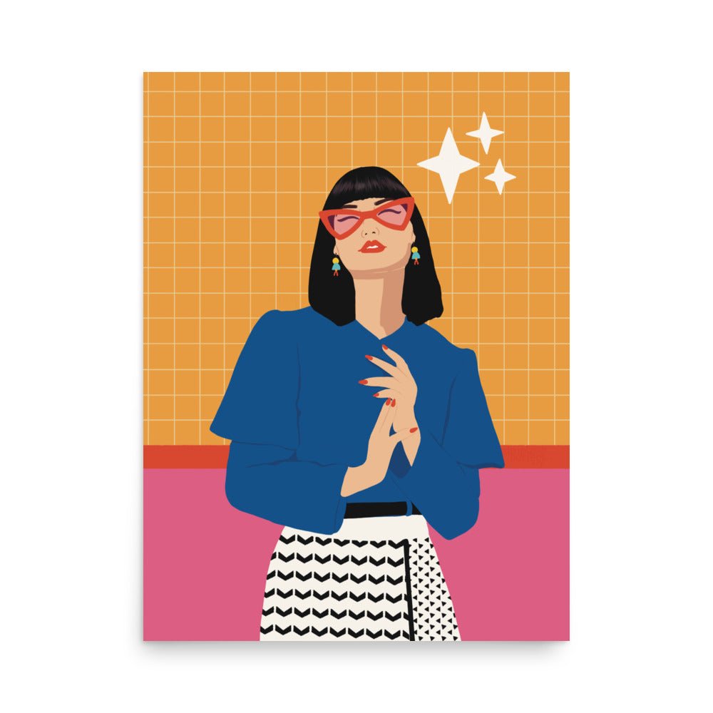 Funky Fashion Girl Art Print