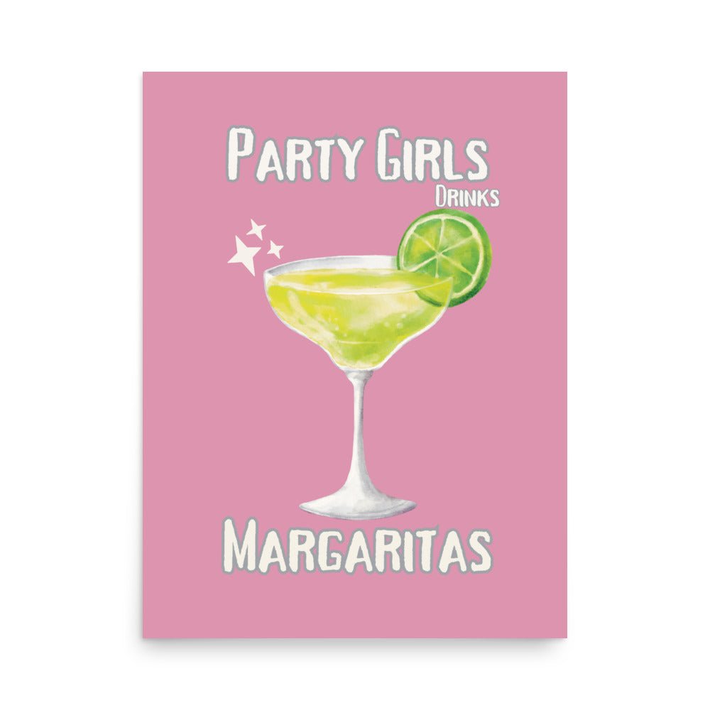 Party Girls Drink Margaritas Art Print